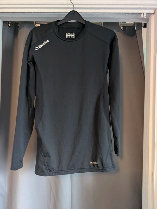 Sondico Black Mock Neck Compression Long Sleeve Base Layer Top Size L