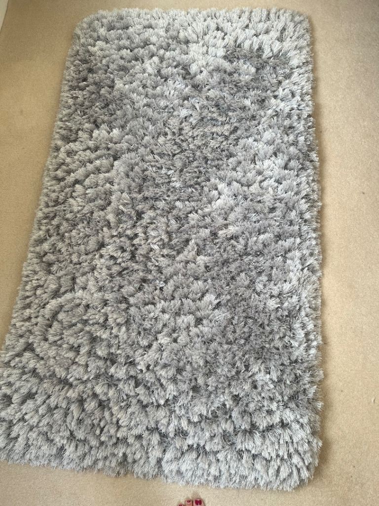 Silver Grey Jewel Shaggy Rug