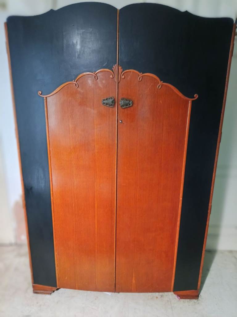 Vintage Wooden Wardrobe with Two Doors