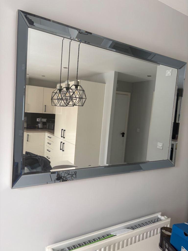 Large Silver Framed Wall Mirror – As Good As New