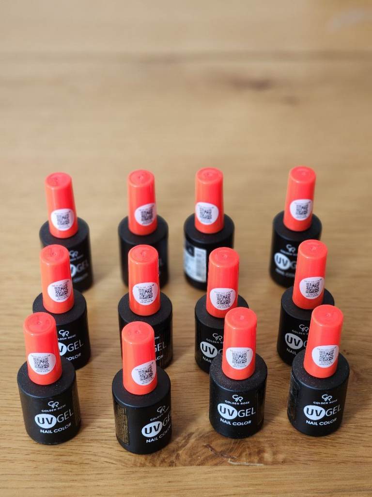 Golden Rose UV Gel Dark Orange Nail Polish - Set of 12 Brand New Sealed