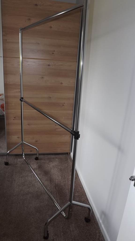 Argos Home double heavy duty clothes rail x2 in chrome. Will sell separately.