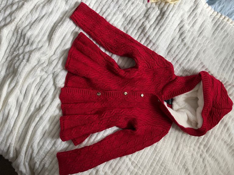 Girls’ red designer cardigan 4-5 years 