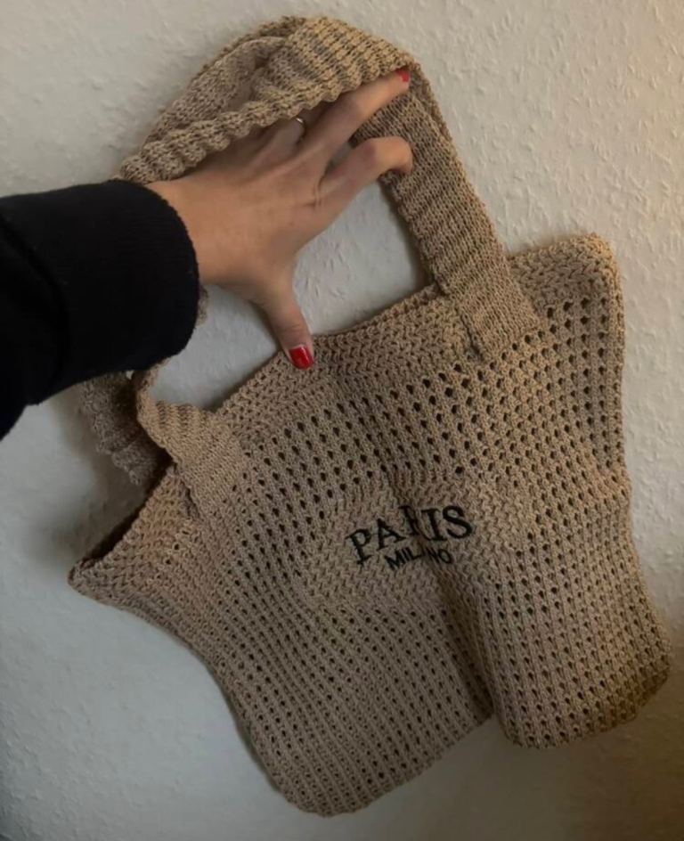 Paris Milano knitted wool mesh bag 