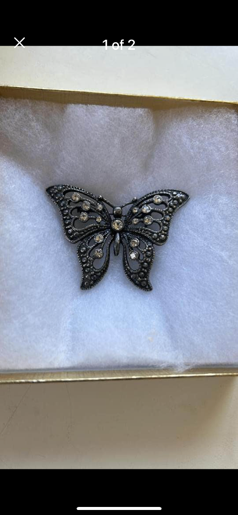 image for Vintage Filigree Butterfly Brooch
