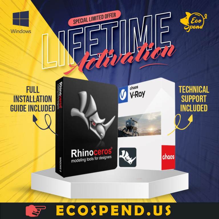 Rhinoceros 8 + Chaos V Ray 7.40 - Lifetime Activation for Windows