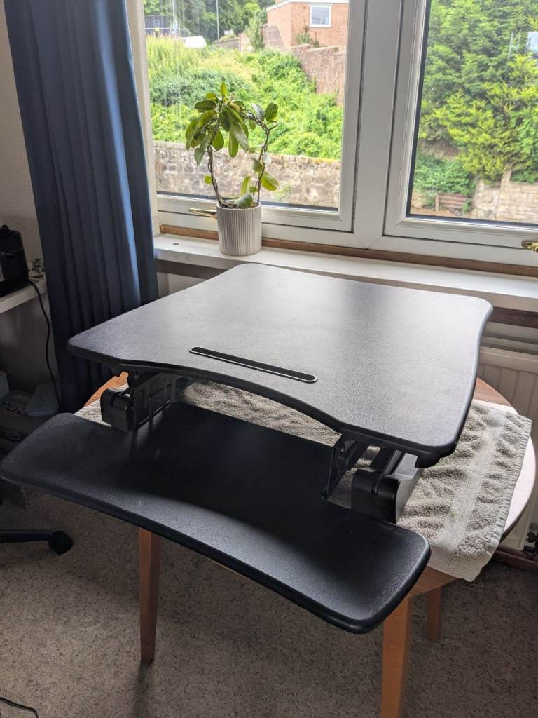 Adjustable Standing Desk Converter – Black, Good Condition