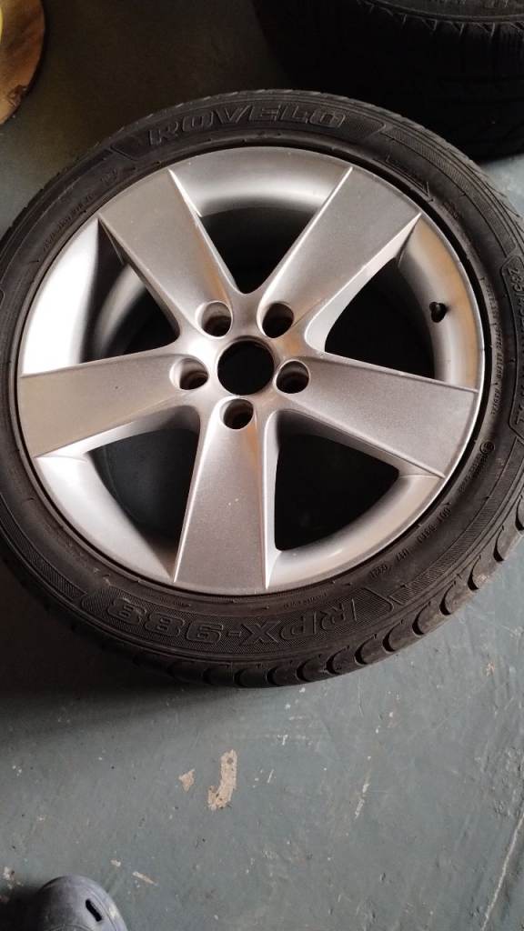 4 Classic Saab Aero ,Alloy car wheels with tyres 235/45ZR17 VGC £150