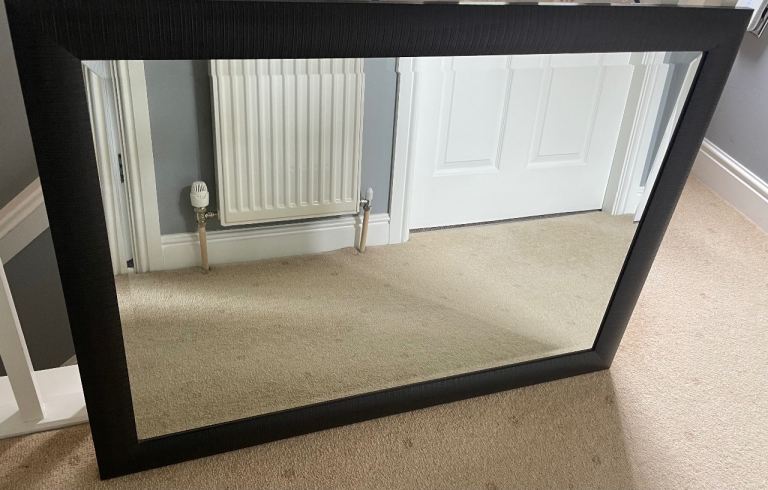 Brown textured frame mirror