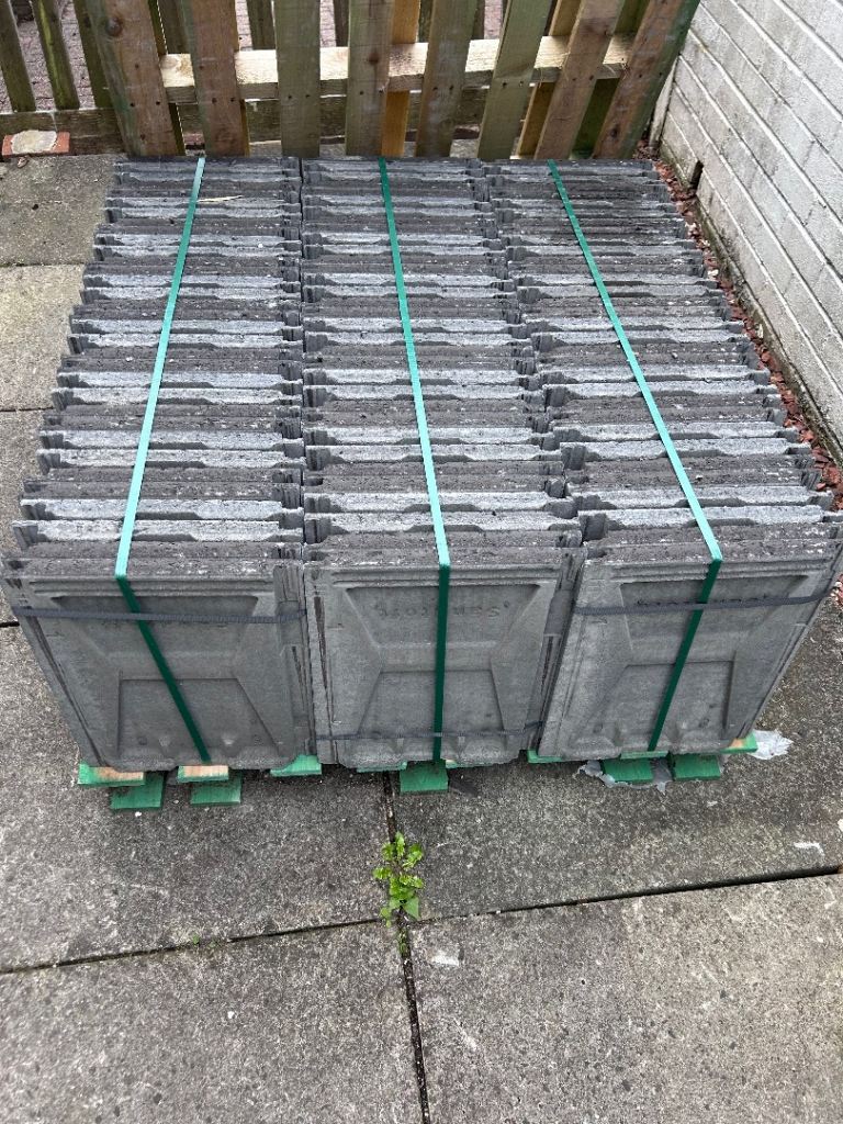 Roof Tiles - Grey Ceramic, Good Condition