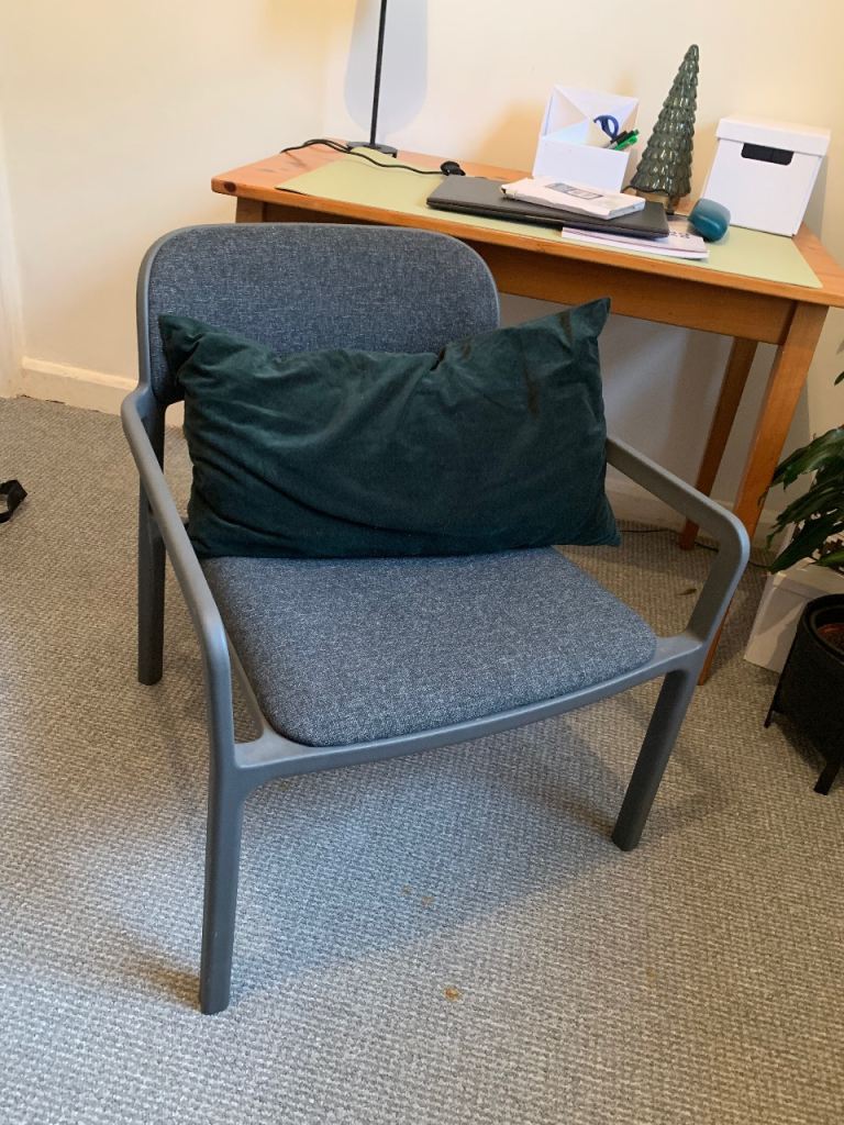IKEA grey fabric reading chair