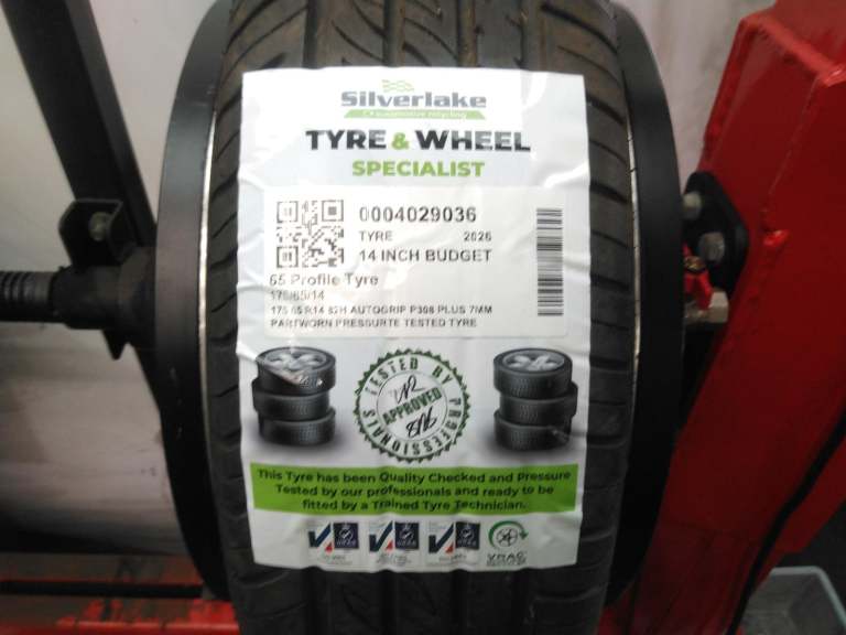 175 65 R14 82h Autogrip P308 Plus 7mm Partworn Pressurte Tested Tyre