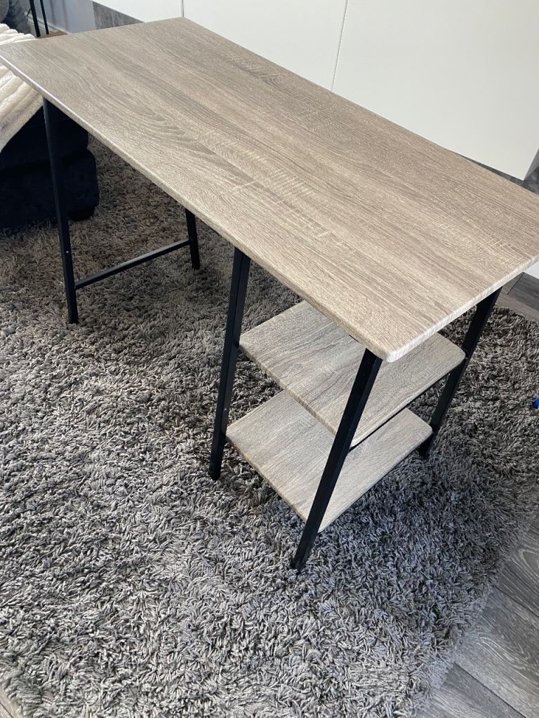 Oak style desk with shelves 