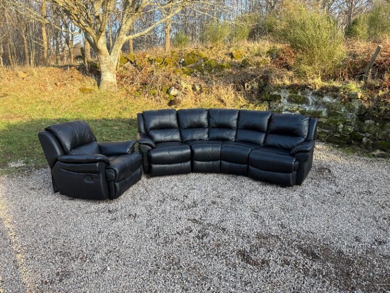Leather Reclining Corner Sofa & Reclining Armchair (Delivery Available)