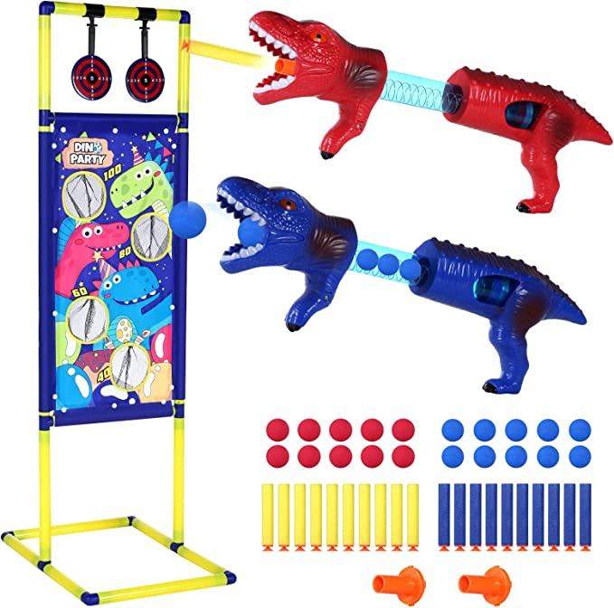 Dinosaur Shooting Games Toys, Toy Guns with Shooting Target for Nerf Christmas Gift