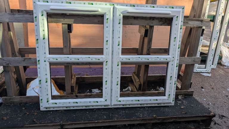 White UPVC window frame 