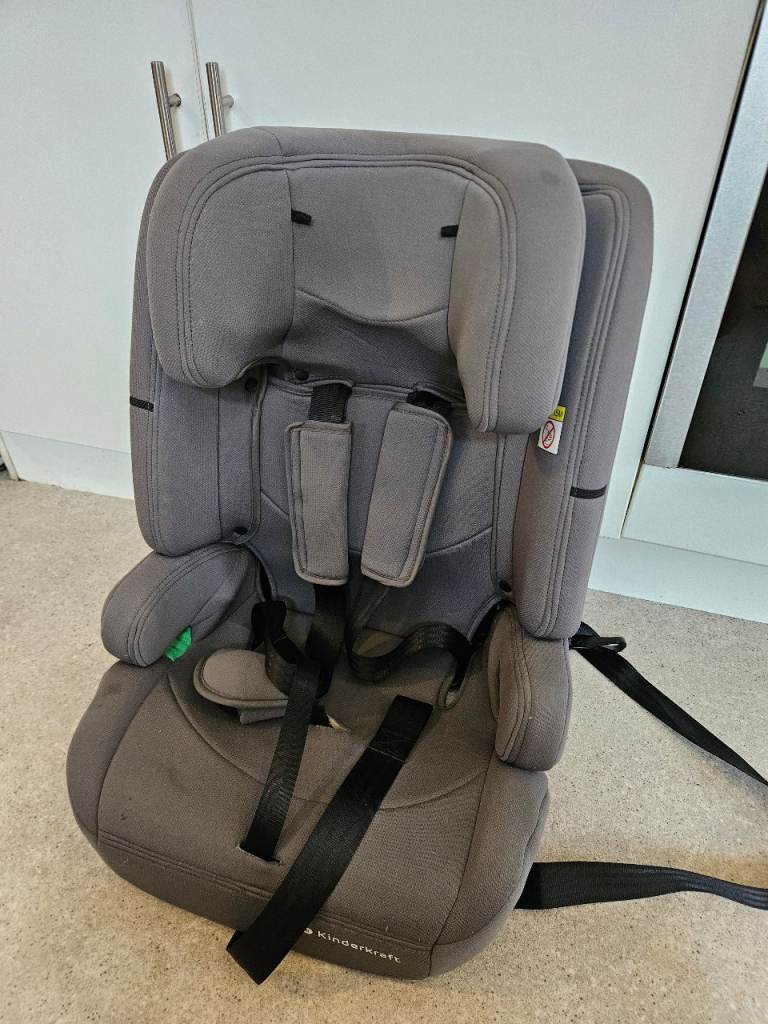 Grey Kinderkraft Child Car Seat – Good Condition, Adjustable Headrest