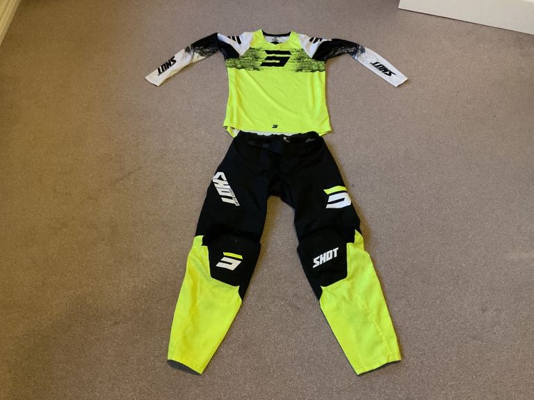Shot Raw Burst Motocross Kit Adult 32” Pants & Small Jersey MX Gear Pitbike Enduro BMX Motorbike KTM
