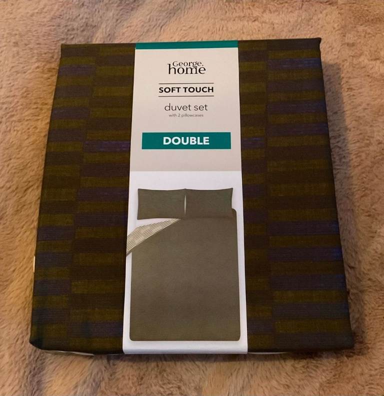 George Home Soft Touch Patterned Reversible Double Duvet Set .