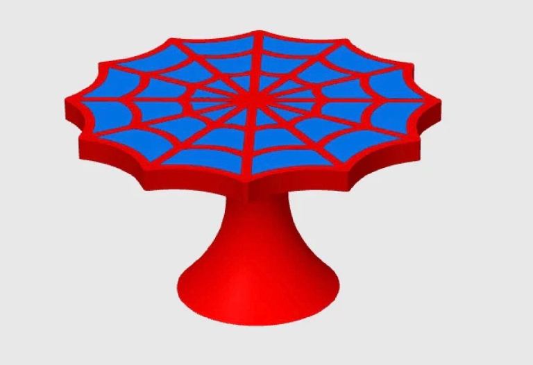 Red and Blue Spider Web Kids cake stand 