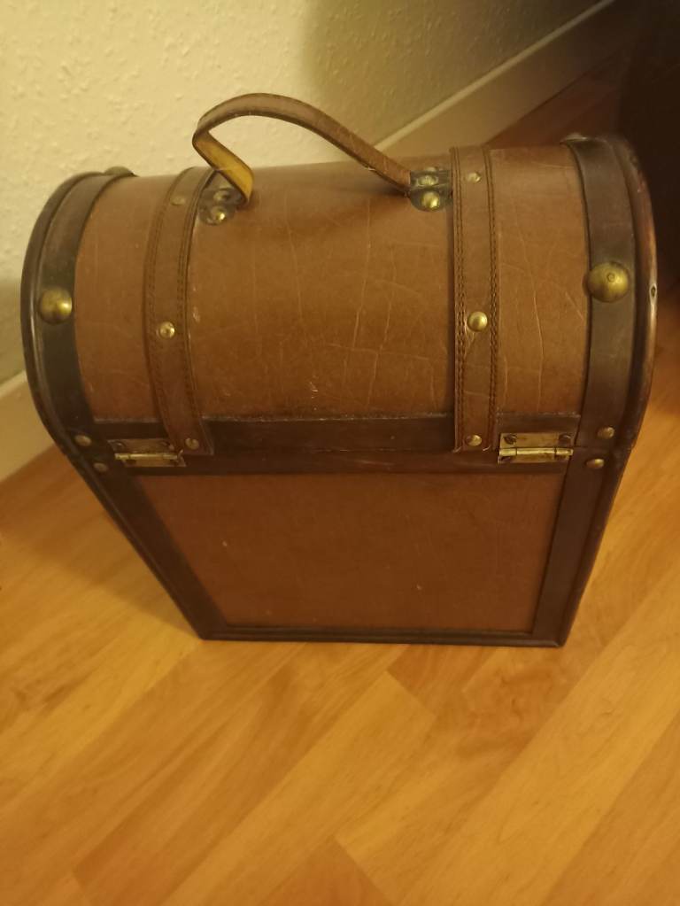 Chateau 2-Bottle Antique Style Wine Box, Snap-Down Leather Handles by True Fab