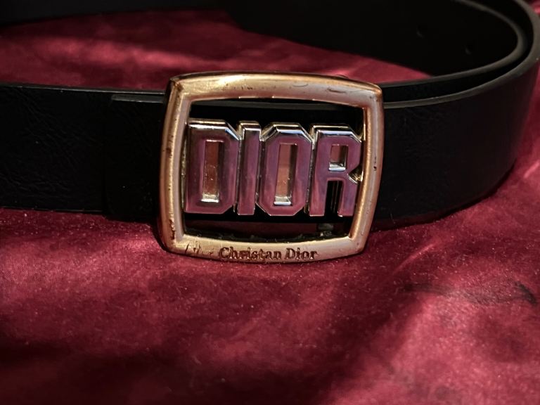 Mens Dior Black/White Leather Belt for Waist 32 33 34 35 36