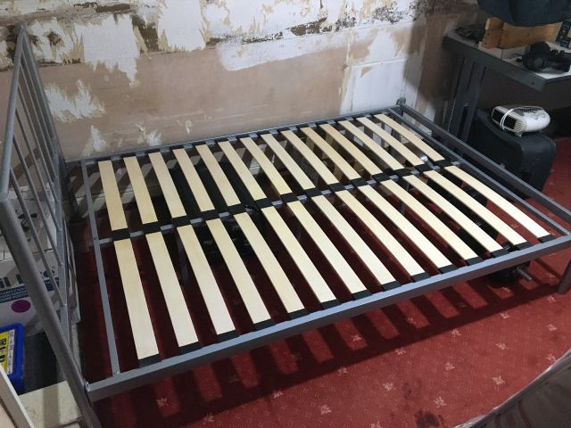 10 Excellent Condition Grey Metal Double Bed Frame, £10.00 for Sale