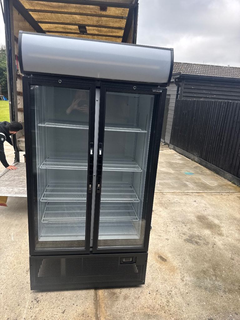 Commercial upright double door display fridge cafe shop restaurant super 
