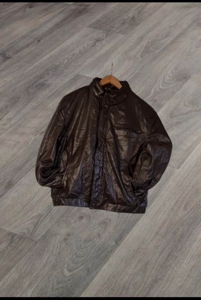 Vintage Bermans Thinsulate Removeable Liner Brown Leather Jacket Mens Size M