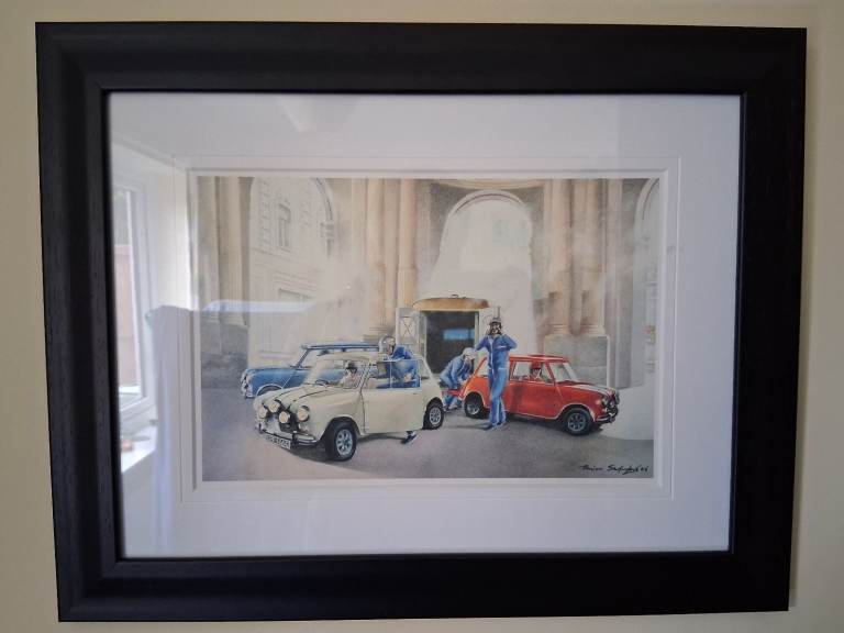 Italian job (classic mini) print in frame 