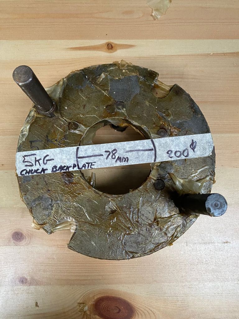 Lath chuck back plate 