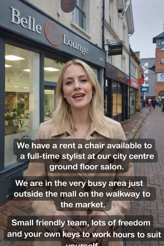 Chair to rent city centre very busy street ground floor salon