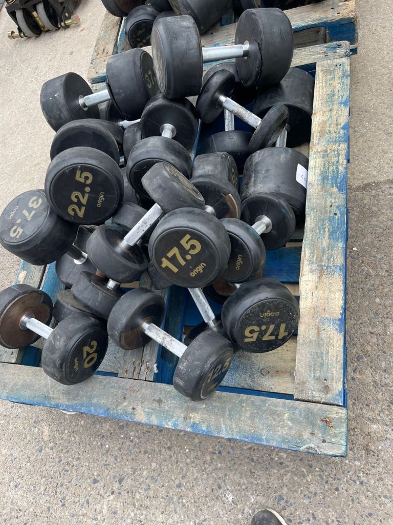 image for £3 per kilo - Origin Fitness Polyurethane Dumbbells sets 2.5kgs -  60kgs