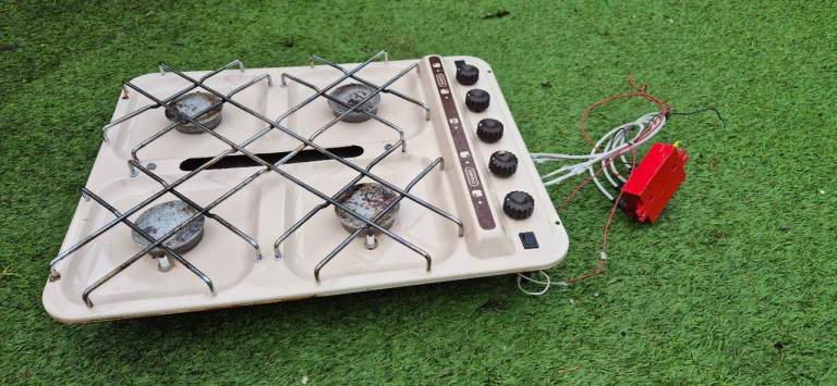 CRAMER gas hob and grill with glass lid for camper caravan motorhome boat.