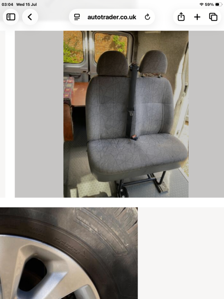 Ford Transit 2003 front passenger seat 