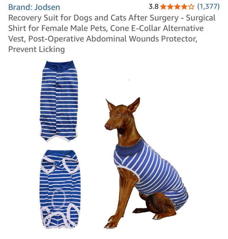 Jodsen Dog Recovery Suit XXXL Blue Post Surgery Vest Medical Pet Suit