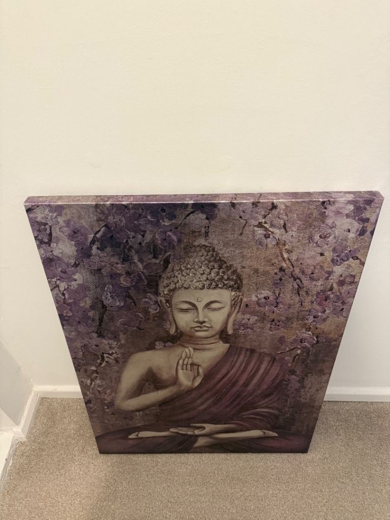 Large Buddha canvas floral print**