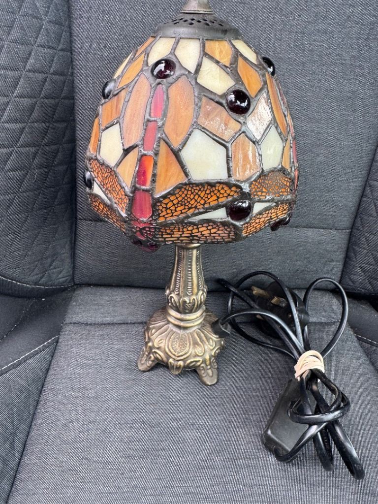 Loxton Lighting PM801 Tiffany Style Dragonfly Table Lamp