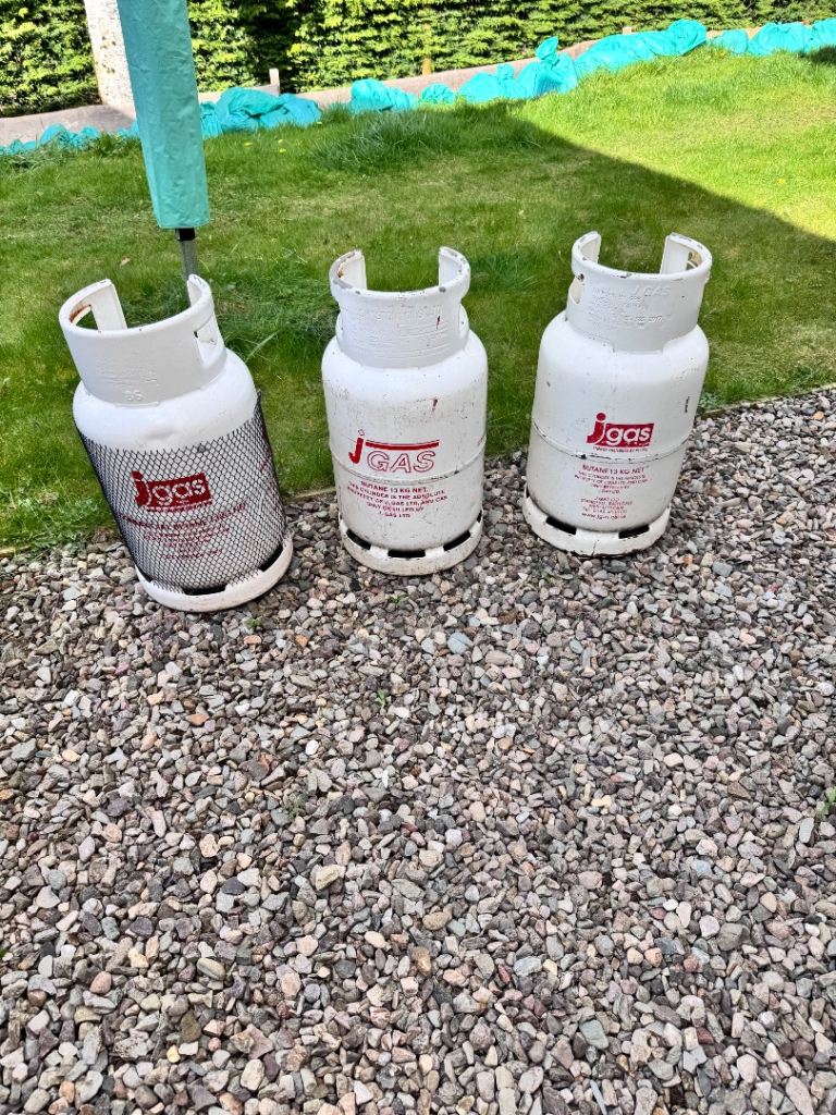 J Gas Empty Gas Bottles - Fair Condition, 3 Available