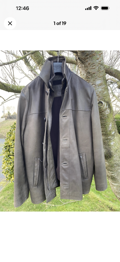 John Rocha men’s leather jacket/coat large.