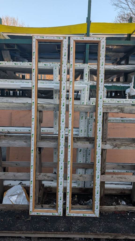 Pair of Irish Oak UPVC window frame 