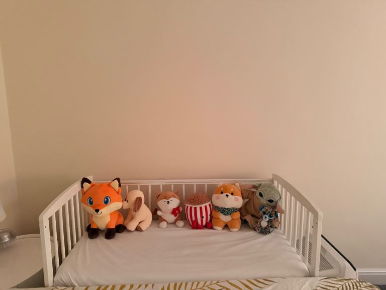White Wooden Baby Cot Bed – Good Condition