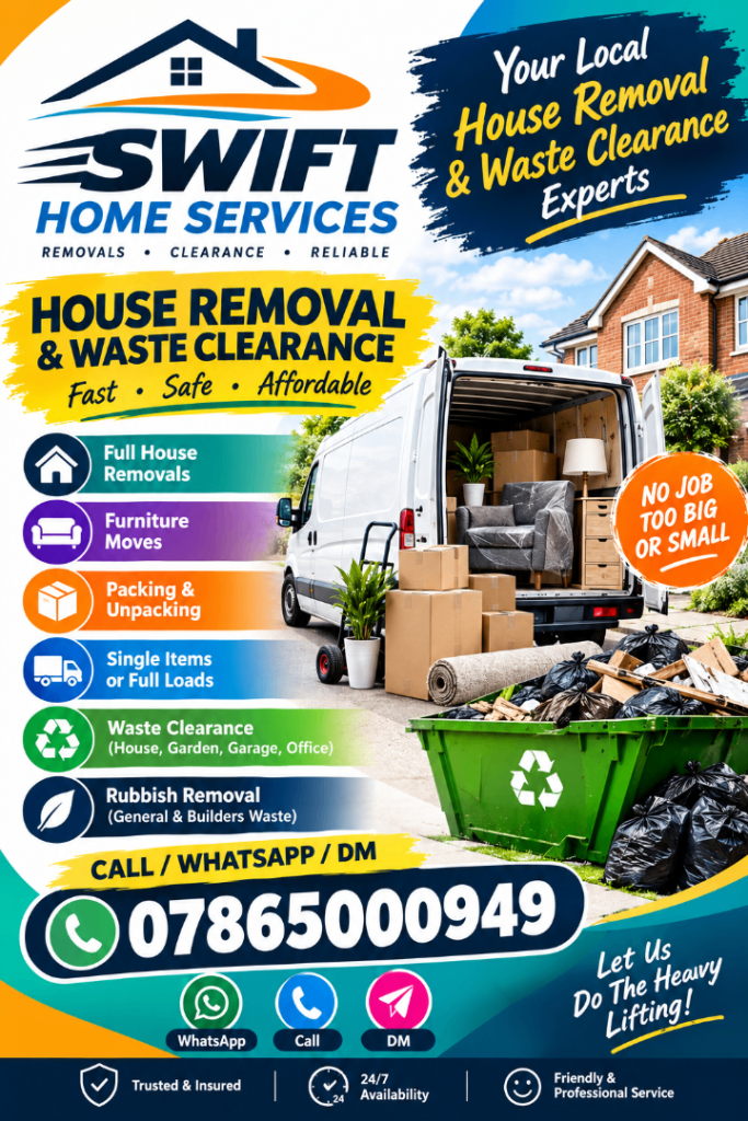 FREE QOUETS BIG VAN SAME DAY ANYTIME MAN AND VAN CHEAP & LOCAL HOUSE REMOVAL WASTE CLEARANCE 24/7