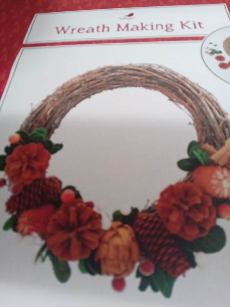 *REDUCED* WREATH MAKING KIT (HOBBYCRAFT) AUTUMN DESIGN, £5 BOXED. IDEAL GIFT FOR A CRAFTER