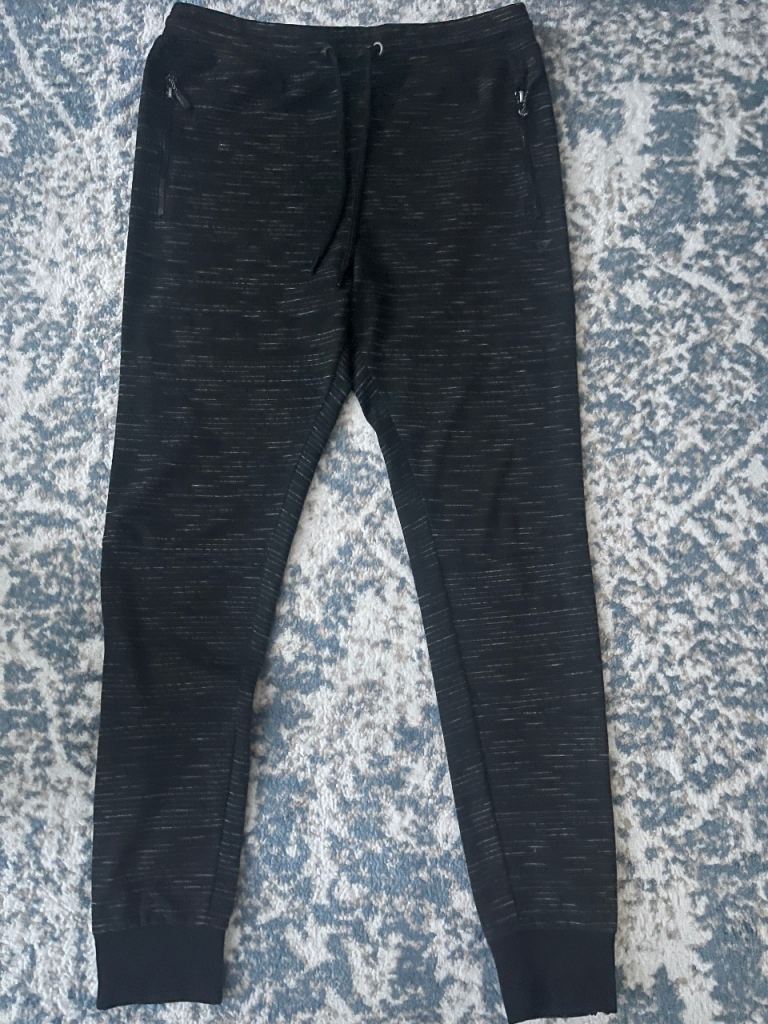 Workout Jogging Black Trousers With Zip Pockets UK Size S