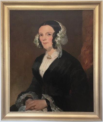 Portrait of a Lady Antique Oil Painting 19th Century English School