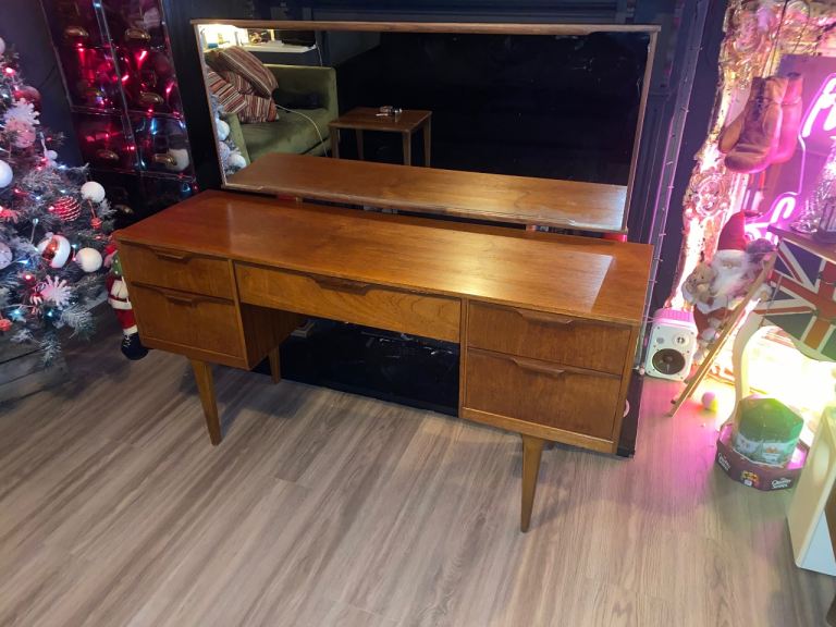 image for AUSTIN SUITE MID-CENTURY TEAK DRESSING TABLE ,COMES WITH ORIGINAL MIRROR ,GREAT CONDITION, DELIVERY
