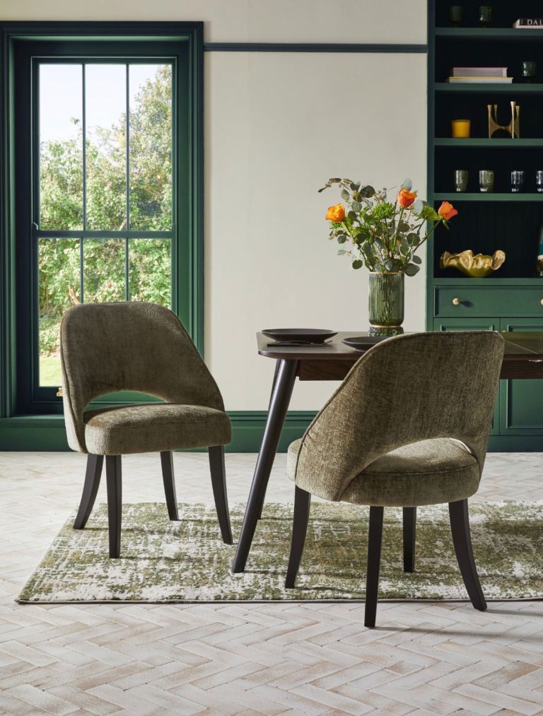 Next Plush Chenille Moss Green Black Leg
Remi Dining Chair