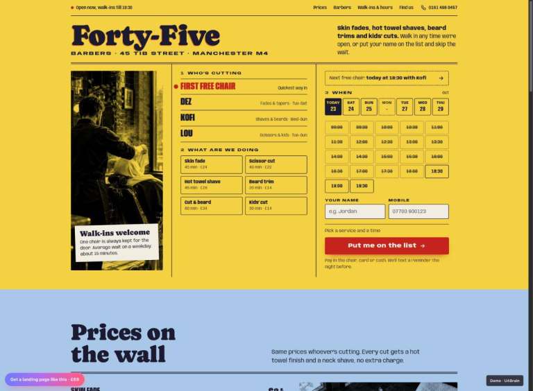 Landing Page Website for Your Business – £69 Fixed, Ready in 1.5 Days, Pay Only If You Like It
