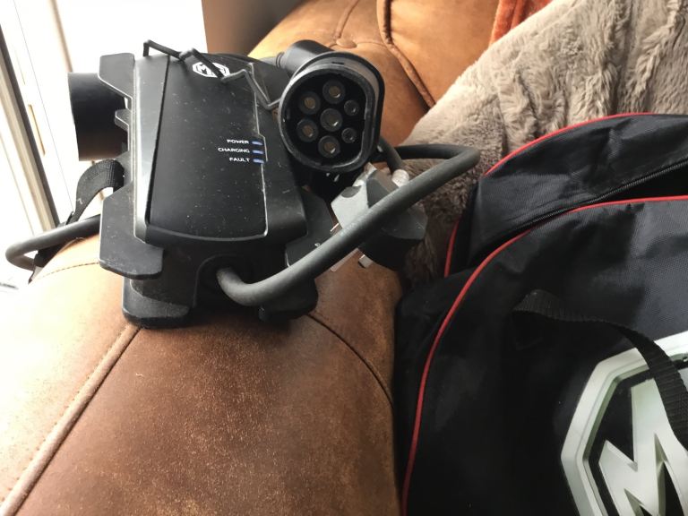 3 pin plug in EV charger. 